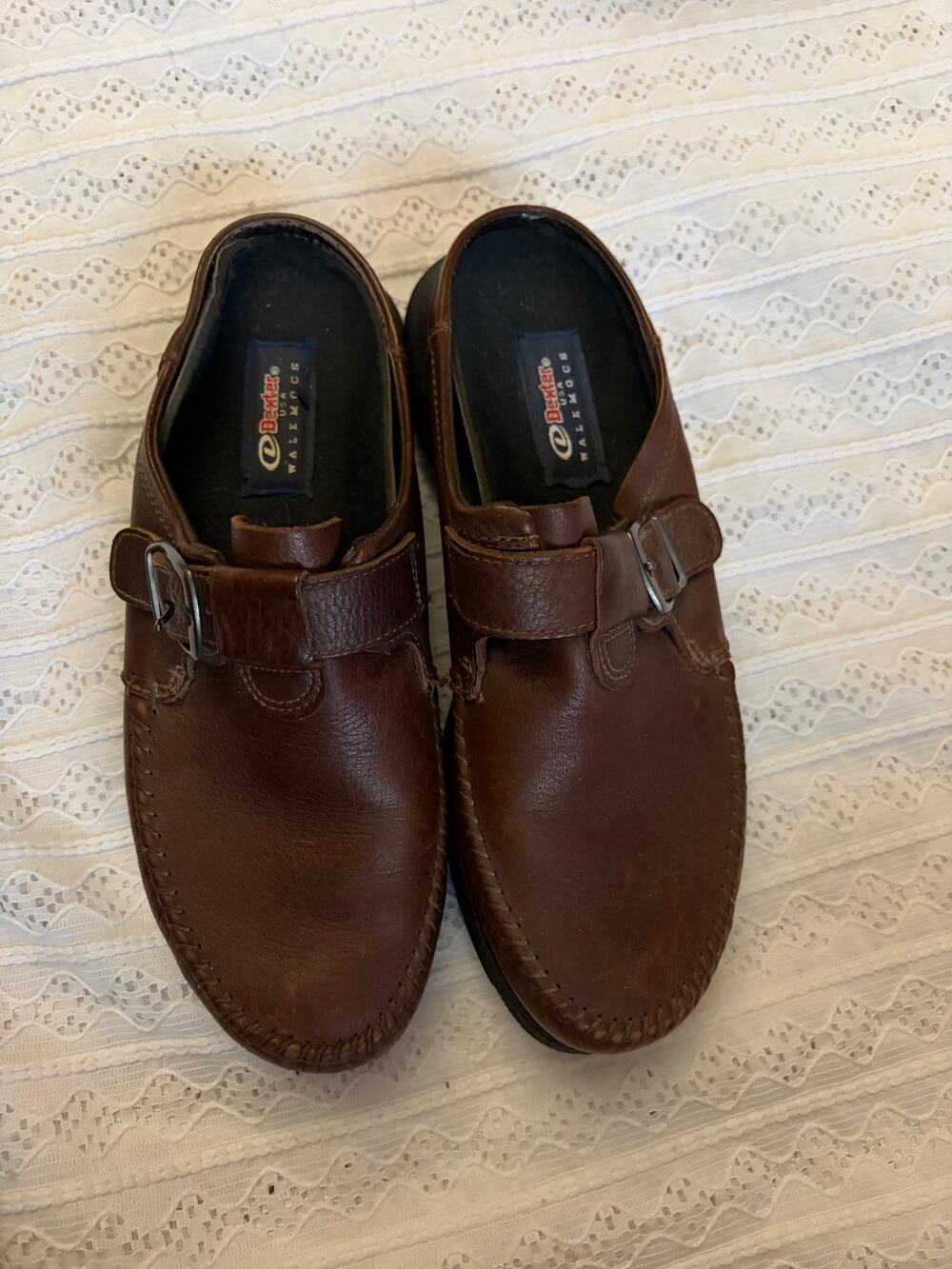 Dexter USA Walk Mocs Brown Leather Buckle Comfort Shoes Men's Size 9 Est
